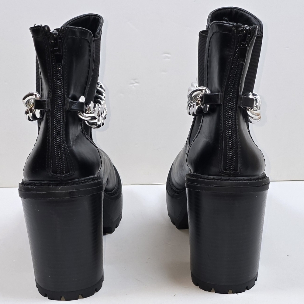 Madden Girl Chunky Platform Ankle Boots Chain Detail Lug Sole Size 9 Punk Goth - Picture 10 of 14